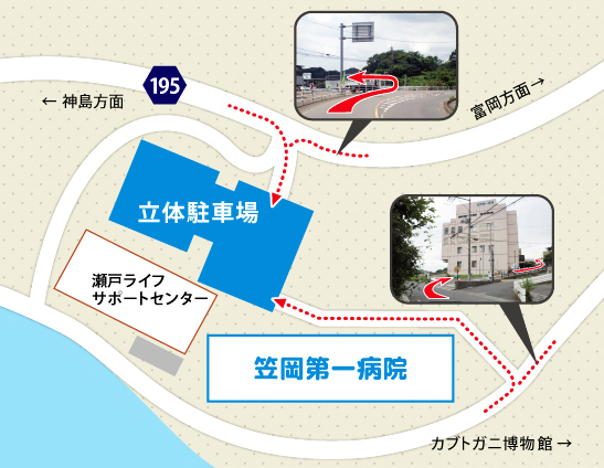 図: 駐車場への入り方